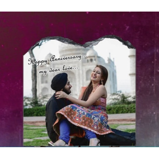 Photo Stone- Double Bell Shape for Anniversary