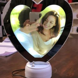 Glass Heart Shape Magic Mirror, For Home, Size: 10 Inch