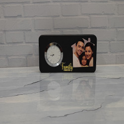 Family Forever Photo with Clock Sublimation Frame