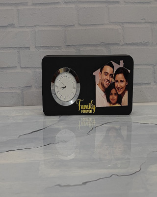 Family Forever Photo with Clock Sublimation Frame